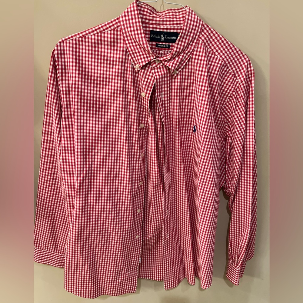 Polo by Ralph Lauren button down collar long sleeve shirt.